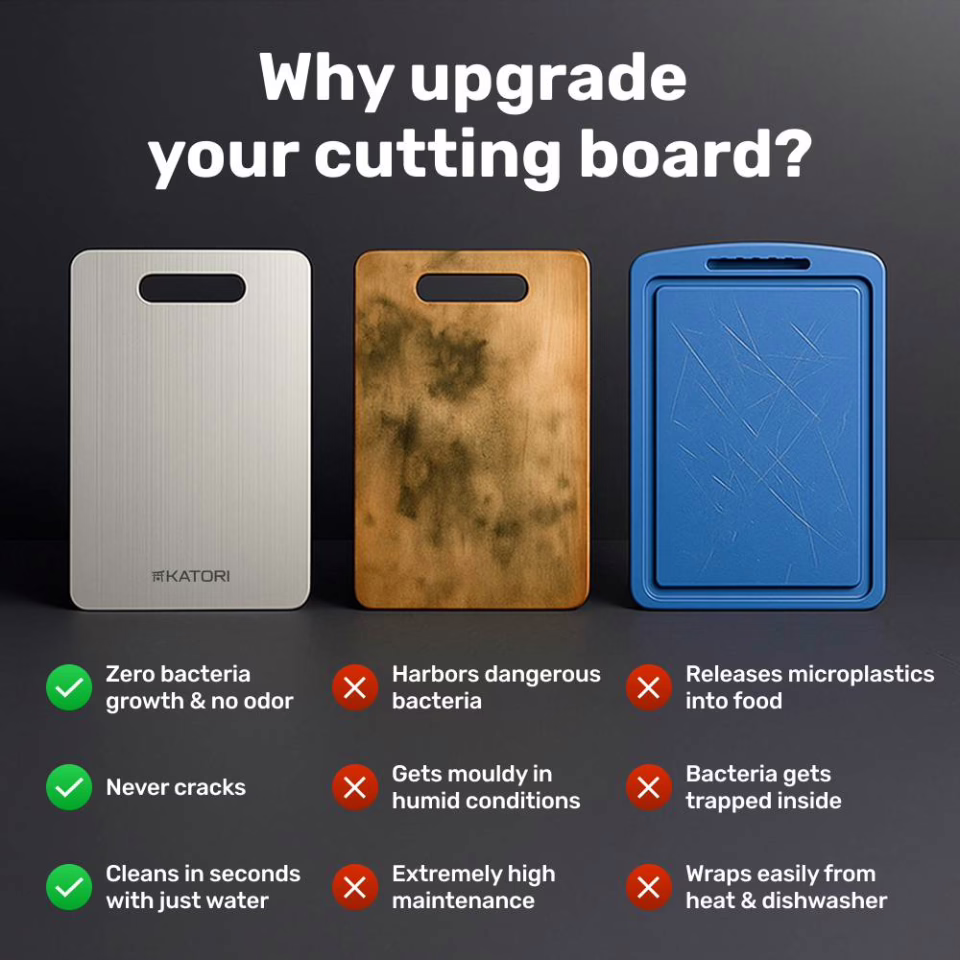 Katori double-sided titanium cutting board